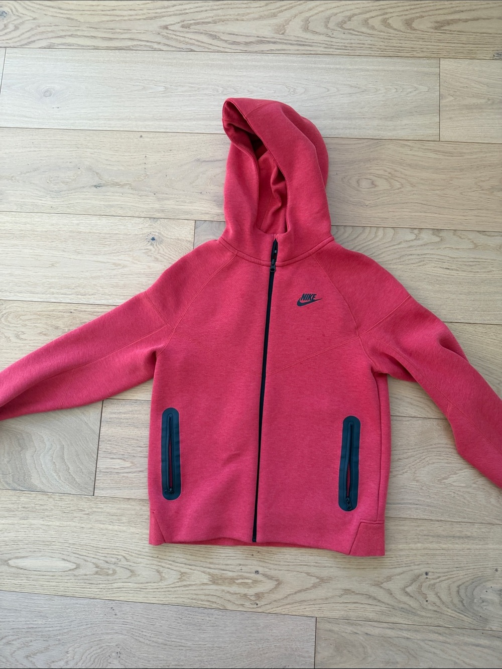 Nike Kids Red Hooded Zip-Up Sweatshirt